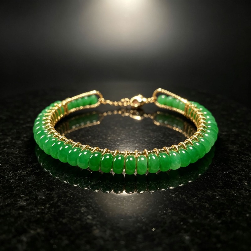 Men Accessories Jewelry - أساور خرز الميزان من اليشم الأزرق