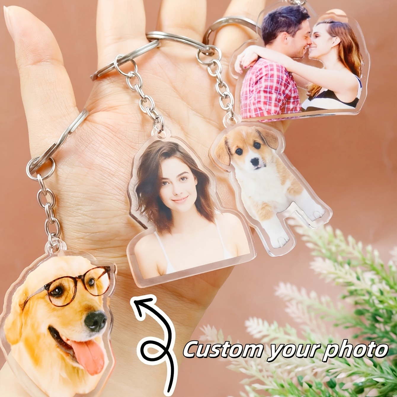 Men Keychain Accessories - سلسلة مفاتيح أكريليك مخصصة بصورة شخصية