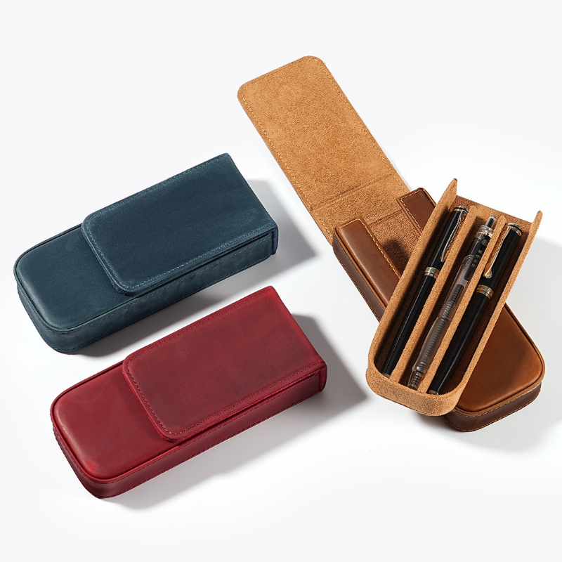 حافظة أقلام جلد بقر أصلي بثلاث - مراجعة Men Accessories Drawer وسعره