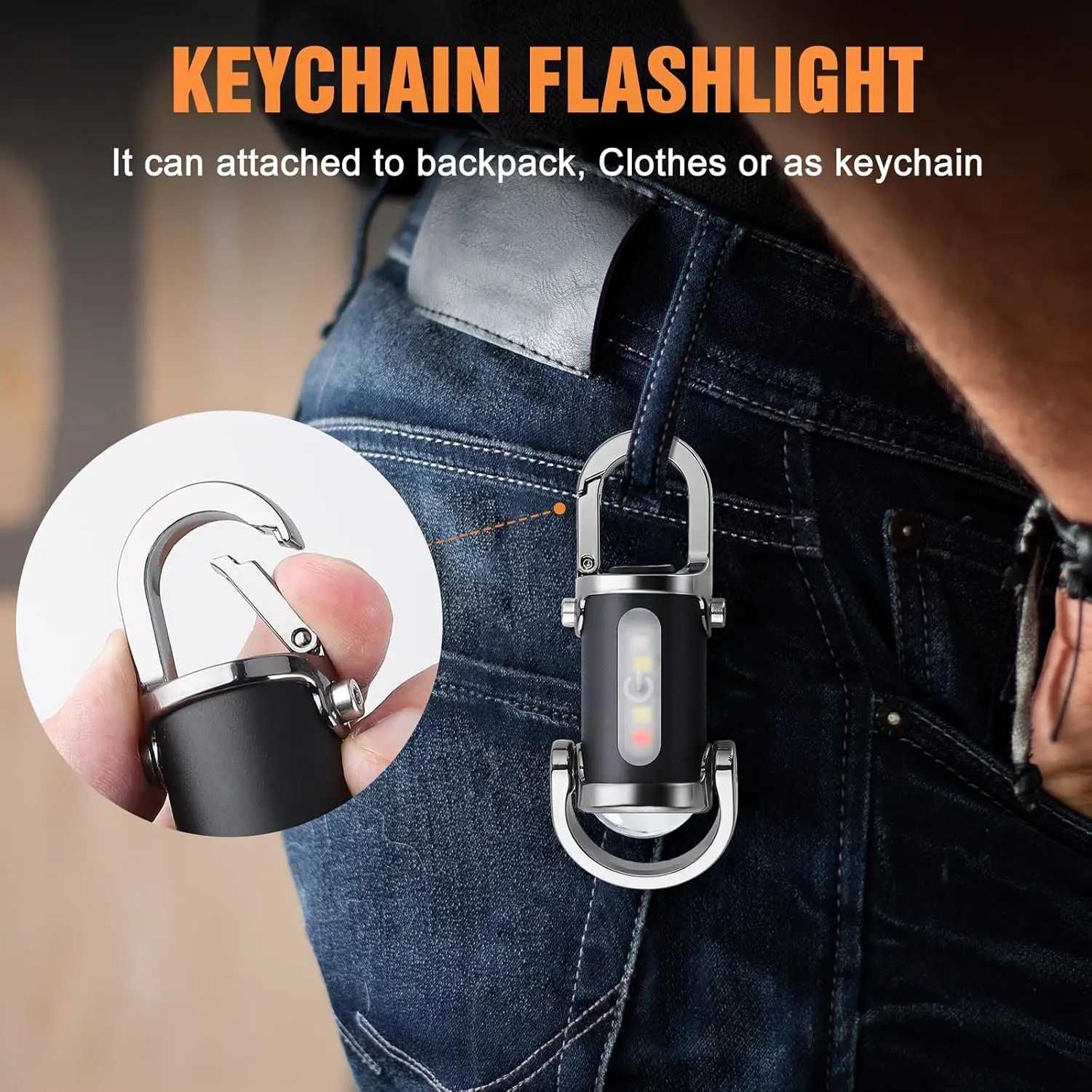 مصباح يدوي صغير بسلسلة مفاتيح  - مراجعة Men Keychain Accessories وسعره