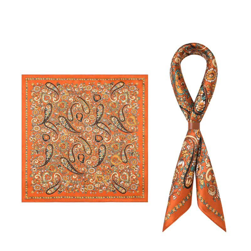 طقم وشاح حريري رجالي برتقالي ب - مراجعة Mens Accessories Style وسعره