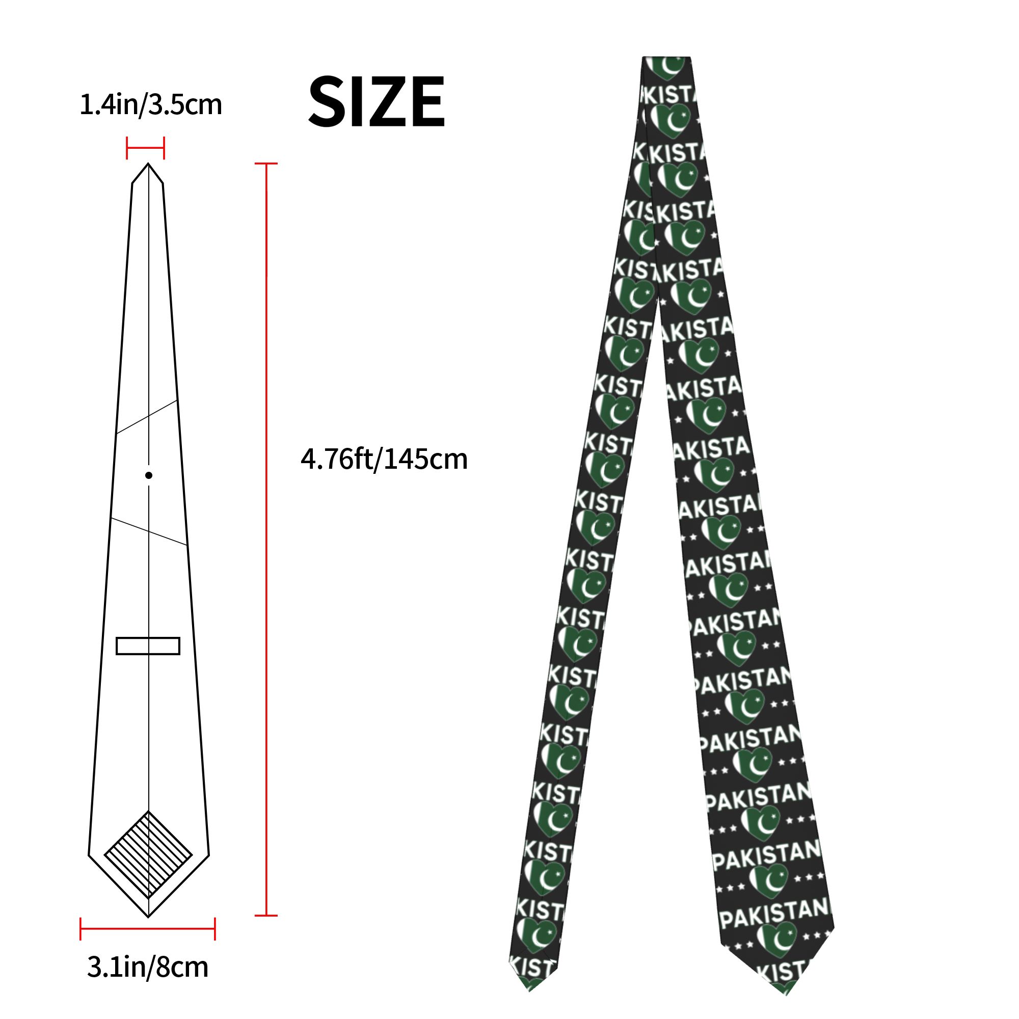 ربطة عنق بتصميم قلب علم باكستا - مراجعة Men Accessories In Pakistan وسعره