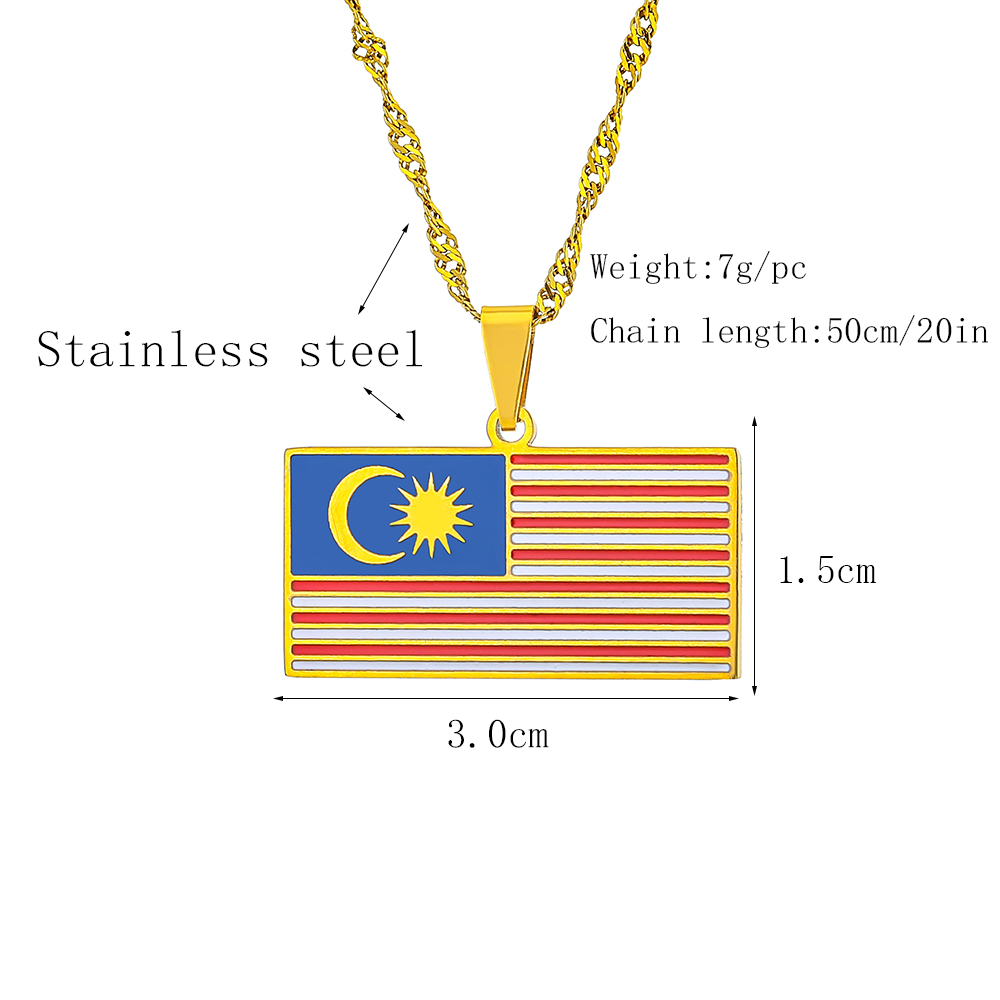 قلادة بتصميم علم ماليزيا مصنوع - مراجعة Men'S Accessories Malaysia وسعره